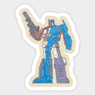 Optimus Prime - Écorché (blueprint v2) Sticker